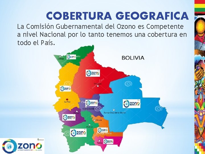 COBERTURA GEOGRAFICA La Comisión Gubernamental del Ozono es Competente a nivel Nacional por lo