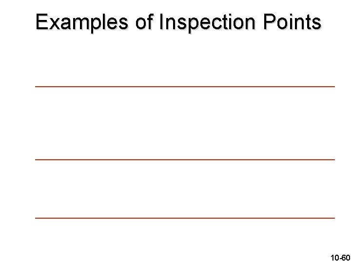 Examples of Inspection Points 10 -60 