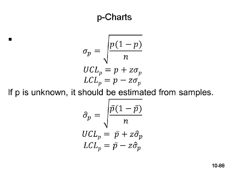 p-Charts § 10 -88 