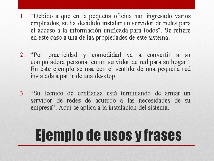 1. “Debido a que en la pequeña oficina han ingresado varios empleados, se ha