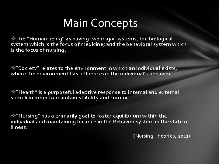 Main Concepts v. The “Human being” as having two major systems, the biological system