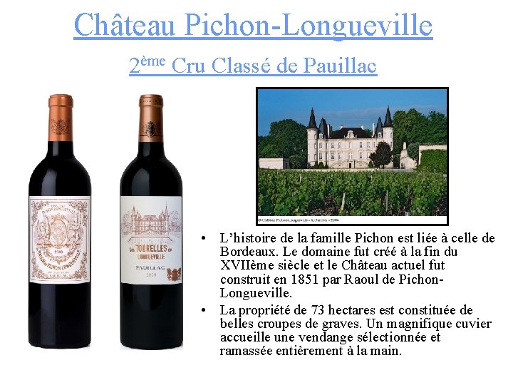 Château Pichon-Longueville 2ème Cru Classé de Pauillac • L’histoire de la famille Pichon est