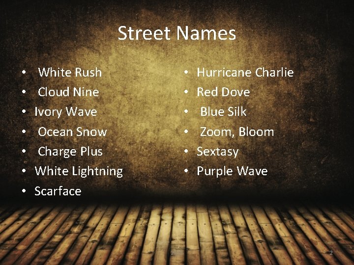 Street Names • • White Rush Cloud Nine Ivory Wave Ocean Snow Charge Plus