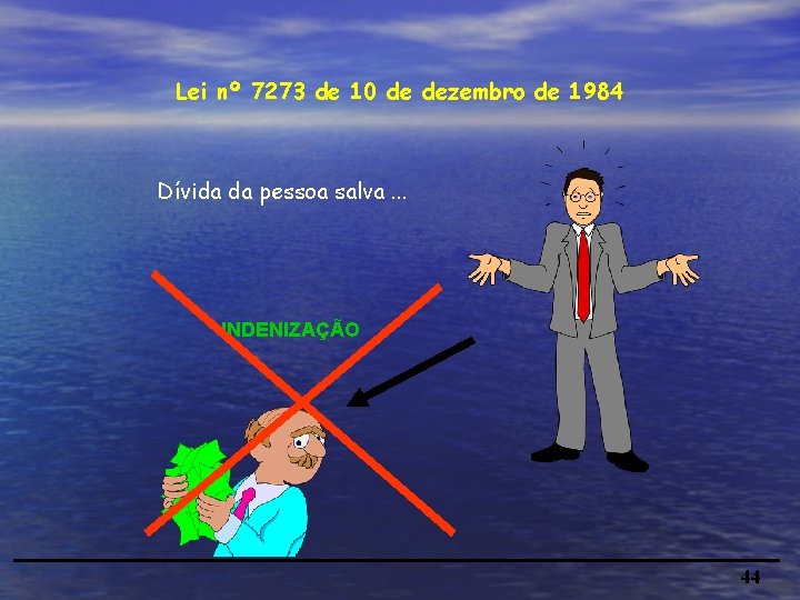 Lei nº 7273 de 10 de dezembro de 1984 Dívida da pessoa salva. .