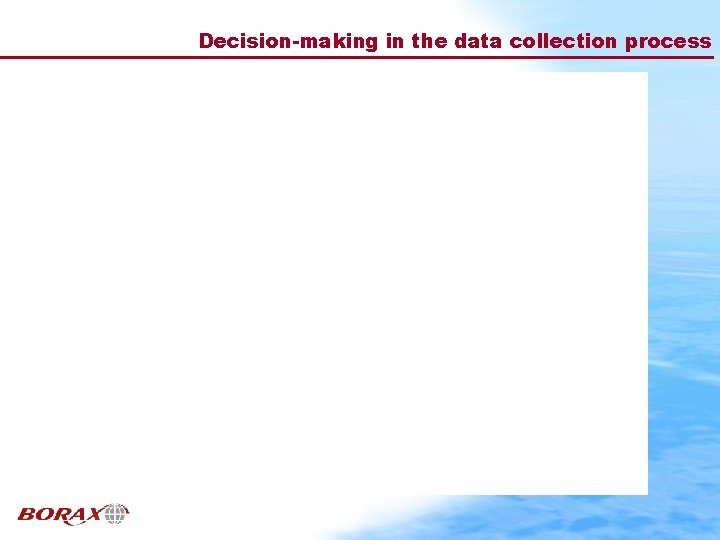 Decision-making in the data collection process 