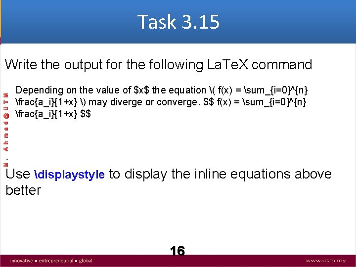 Task 3. 15 Depending on the value of $x$ the equation ( f(x) =
