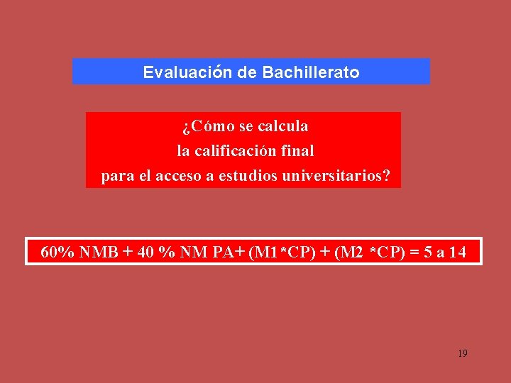 Evaluación de Bachillerato ¿Cómo se calcula la calificación final para el acceso a estudios