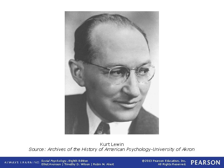 Kurt Lewin Source: Archives of the History of American Psychology-University of Akron Social Psychology,