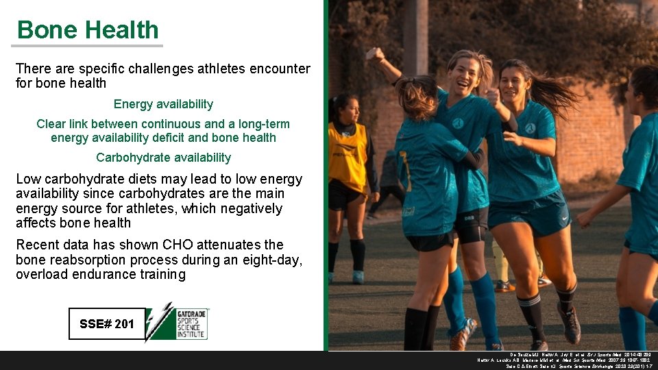 Bone Health There are specific challenges athletes encounter for bone health Energy availability Clear