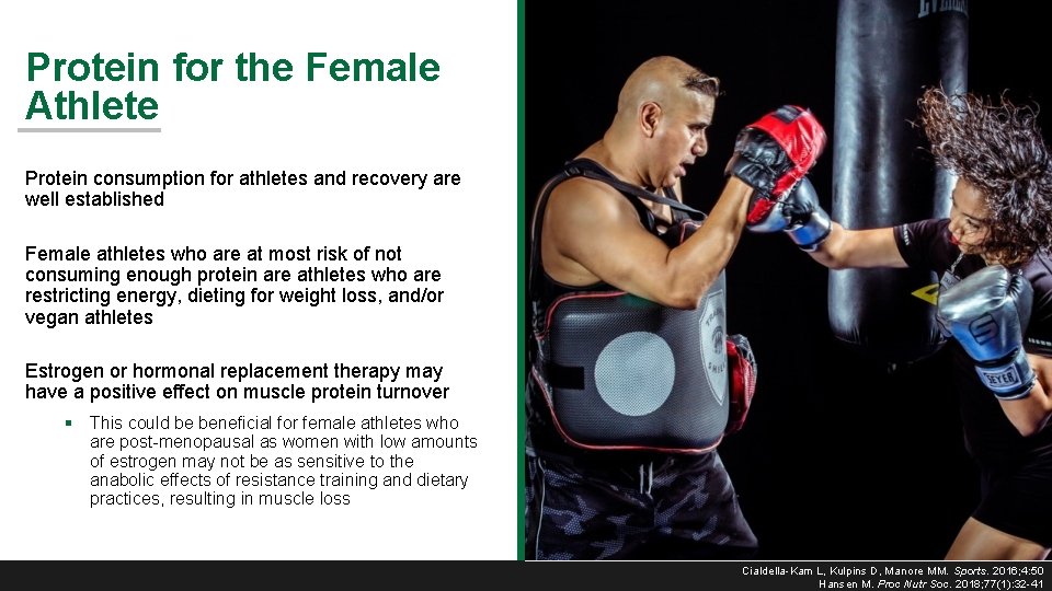 Protein for the Female Athlete Protein consumption for athletes and recovery are well established