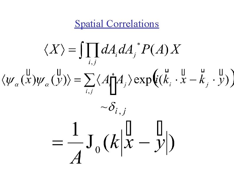 Spatial Correlations 