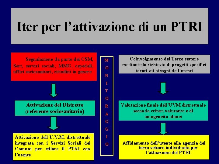 Iter per l’attivazione di un PTRI Segnalazione da parte dei CSM, M Sert, servizi