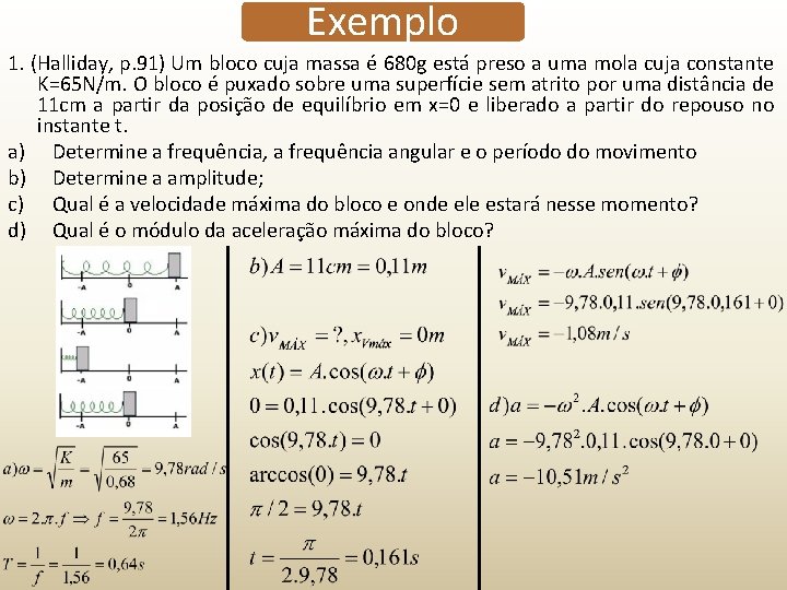 Exemplo 1. (Halliday, p. 91) Um bloco cuja massa é 680 g está preso