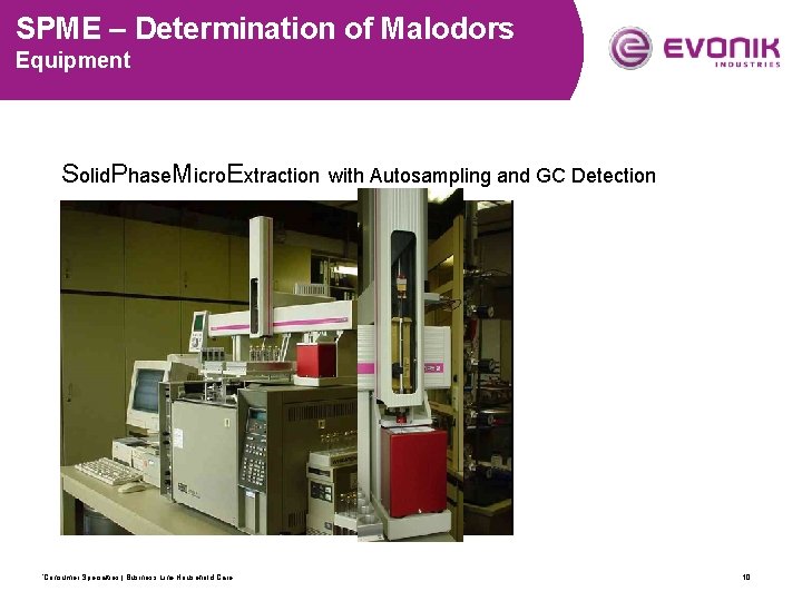 SPME – Determination of Malodors Equipment Solid. Phase. Micro. Extraction ´Consumer Specialties | Business
