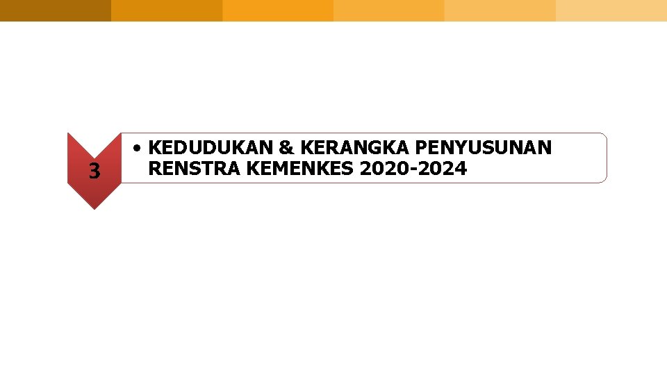 3 • KEDUDUKAN & KERANGKA PENYUSUNAN RENSTRA KEMENKES 2020 -2024 