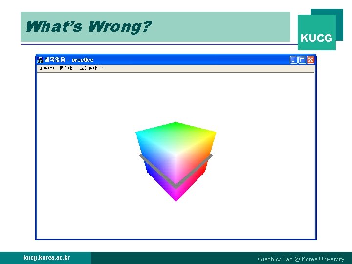 What’s Wrong? kucg. korea. ac. kr KUCG Graphics Lab @ Korea University 
