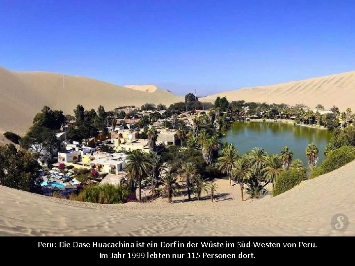 Peru: Die Oase Huacachina ist ein Dorf in der Wüste im Süd-Westen von Peru.