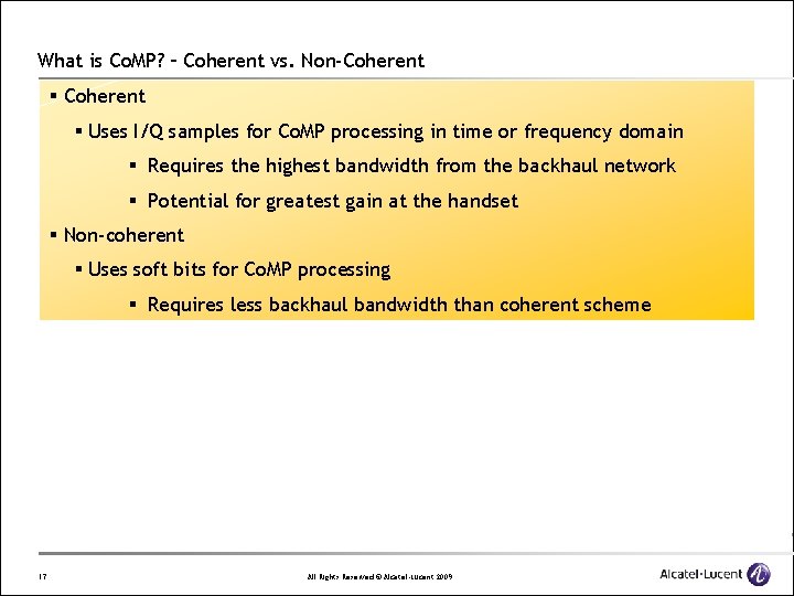 What is Co. MP? – Coherent vs. Non-Coherent § Uses I/Q samples for Co.