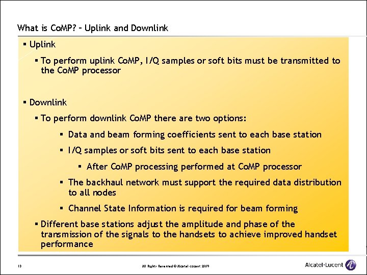 What is Co. MP? – Uplink and Downlink § Uplink § To perform uplink