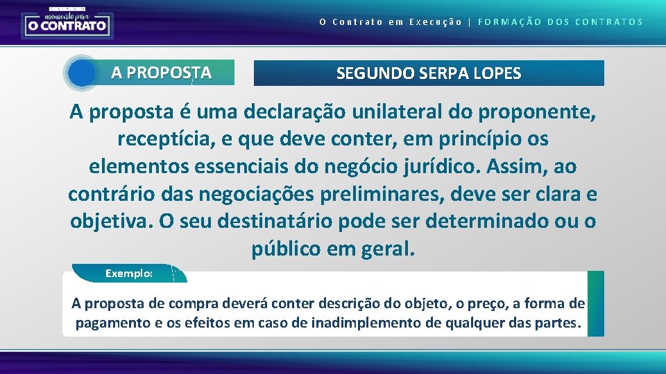 O Contrato em Execução | FORMAÇÃO DOS CONTRATOS A PROPOSTA SEGUNDO SERPA LOPES A