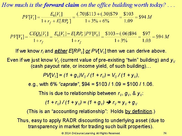 How much is the forward claim on the office building worth today? . .