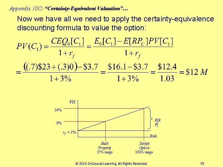 Appendix 10 C: “Certainty-Equivalent Valuation”… Now we have all we need to apply the