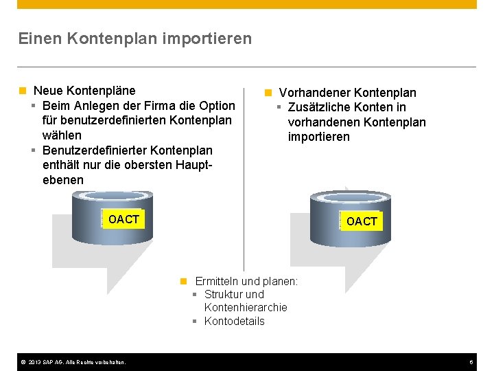 Einen Kontenplan importieren n Neue Kontenpläne § Beim Anlegen der Firma die Option für