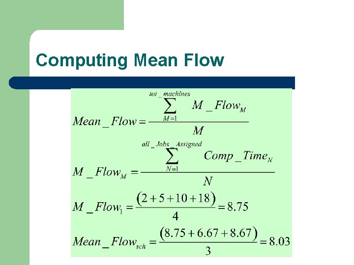 Computing Mean Flow 