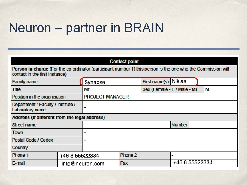 Neuron – partner in BRAIN 