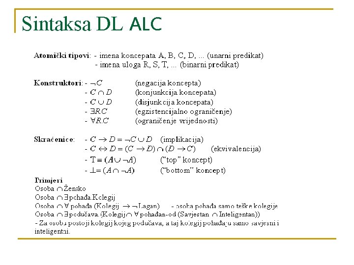 Sintaksa DL ALC 