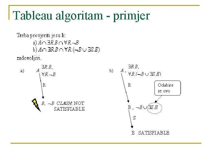 Tableau algoritam - primjer 