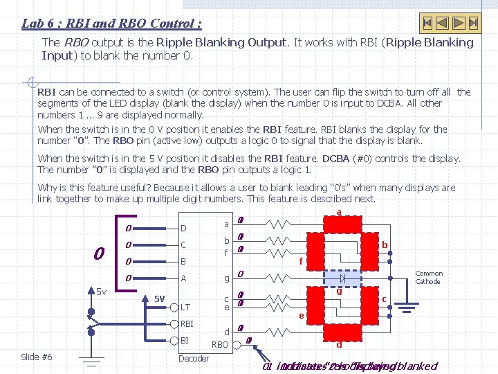 Lab 6 : RBI and RBO Control : The RBO output is the Ripple