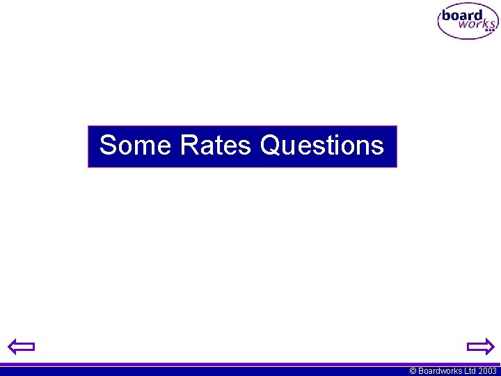 Some Rates Questions © Boardworks Ltd 2003 