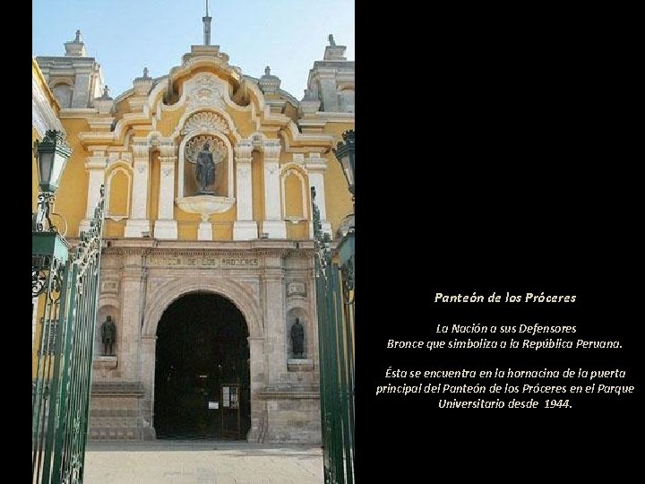 Panteón de los Próceres La Nación a sus Defensores Bronce que simboliza a la