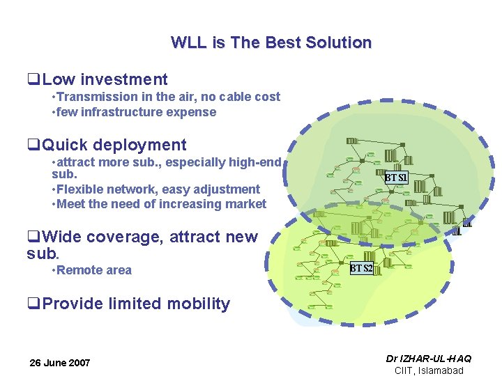  WLL is The Best Solution q. Low investment • Transmission in the air,