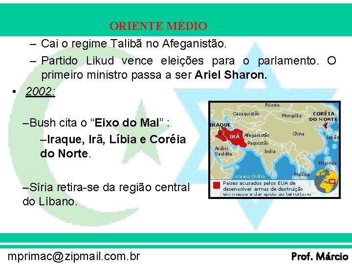 ORIENTE MÉDIO – Cai o regime Talibã no Afeganistão. – Partido Likud vence eleições