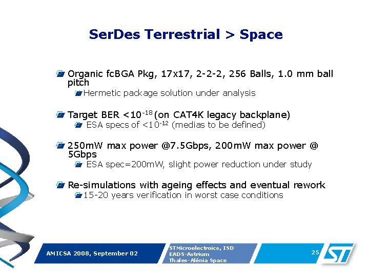 Ser. Des Terrestrial > Space Organic fc. BGA Pkg, 17 x 17, 2 -2