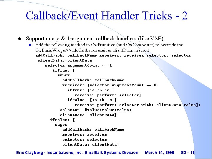 Callback/Event Handler Tricks - 2 l Support unary & 1 -argument callback handlers (like