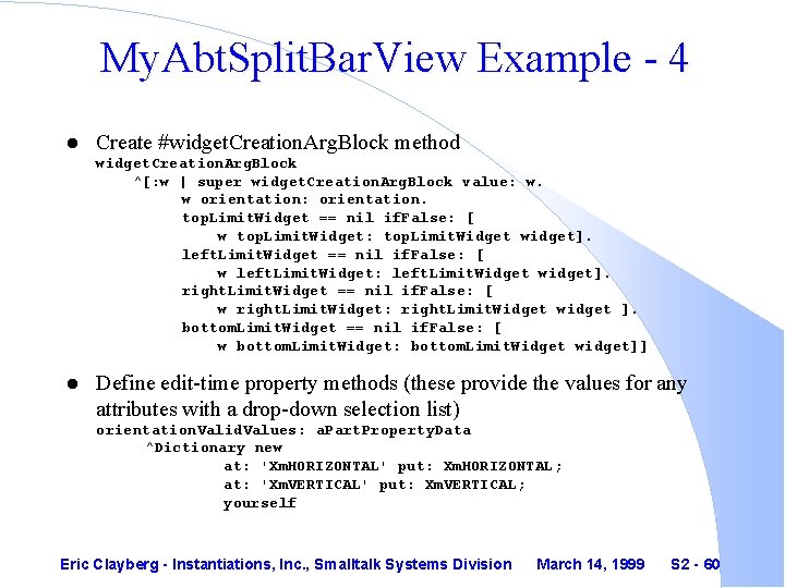My. Abt. Split. Bar. View Example - 4 l Create #widget. Creation. Arg. Block