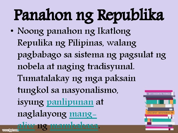 Panahon ng Republika • Noong panahon ng Ikatlong Repulika ng Pilipinas, walang pagbabago sa Panahon ng Republika • Noong panahon ng Ikatlong Repulika ng Pilipinas, walang pagbabago sa
