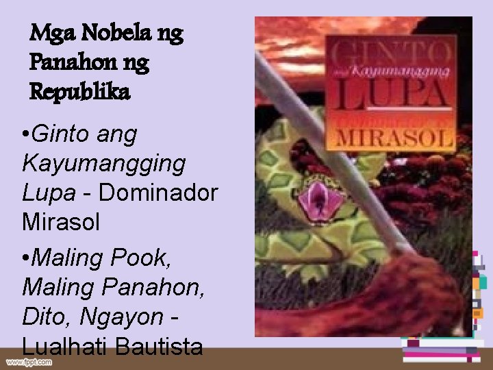 Mga Nobela ng Panahon ng Republika • Ginto ang Kayumangging Lupa - Dominador Mirasol Mga Nobela ng Panahon ng Republika • Ginto ang Kayumangging Lupa - Dominador Mirasol