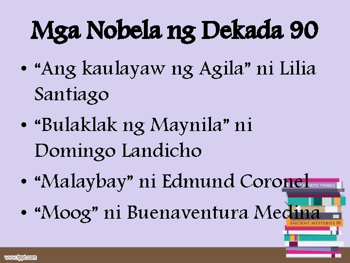 Mga Nobela ng Dekada 90 • “Ang kaulayaw ng Agila” ni Lilia Santiago • Mga Nobela ng Dekada 90 • “Ang kaulayaw ng Agila” ni Lilia Santiago •