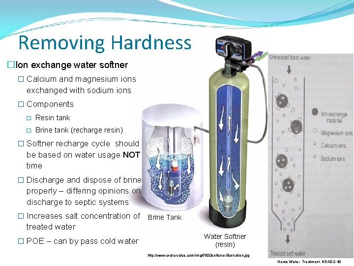 Removing Hardness �Ion exchange water softner � Calcium and magnesium ions exchanged with sodium