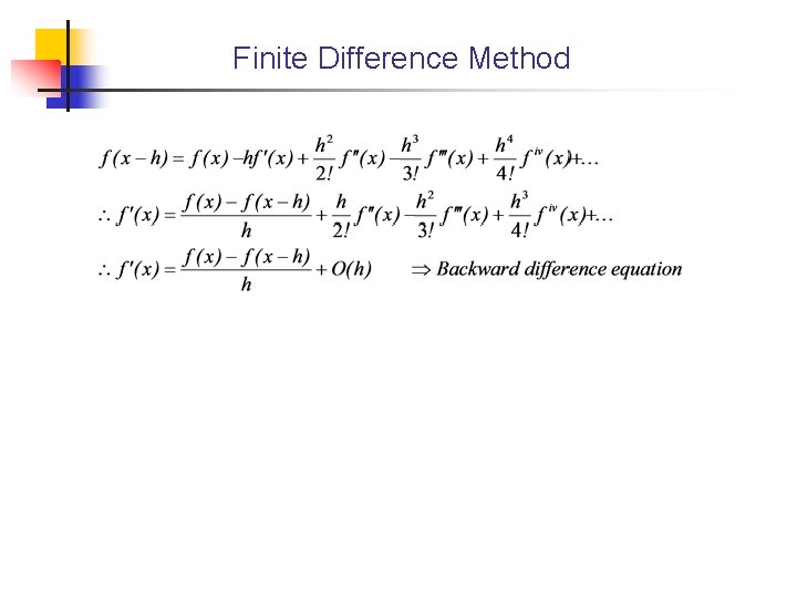 Finite Difference Method 