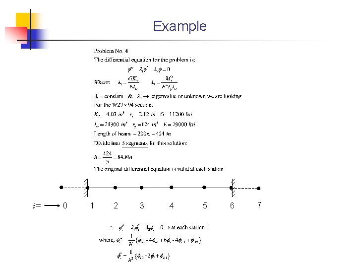 Example i= 0 1 2 3 4 5 6 7 