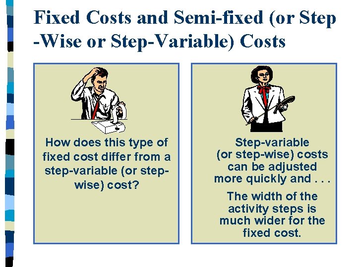 Fixed Costs and Semi-fixed (or Step -Wise or Step-Variable) Costs How does this type