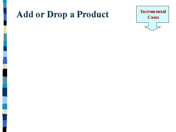 Add or Drop a Product Incremental Costs 