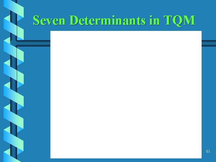 Seven Determinants in TQM 61 