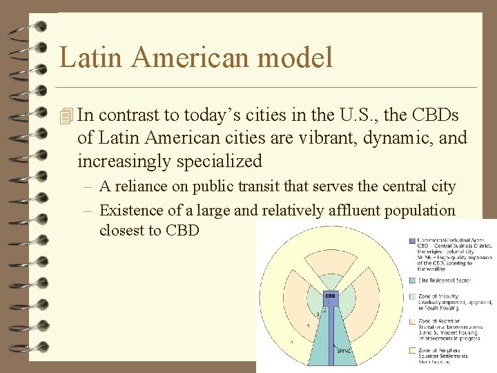 Latin American model 4 In contrast to today’s cities in the U. S. ,