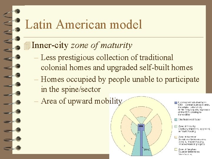 Latin American model 4 Inner-city zone of maturity – Less prestigious collection of traditional